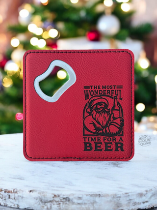 Santa Bottle Opener Coaster