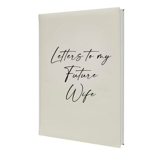 Book titled 'Letters to my Future Wife' on a white background