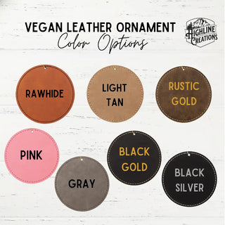 Vegan Leather Christmas Ornament Colors