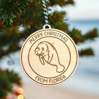 Christmas Ornament Florida Gifts Manatee