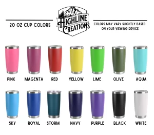 20oz Cups Colors