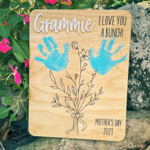 Floral Handprint Sign Mothers Day gifts