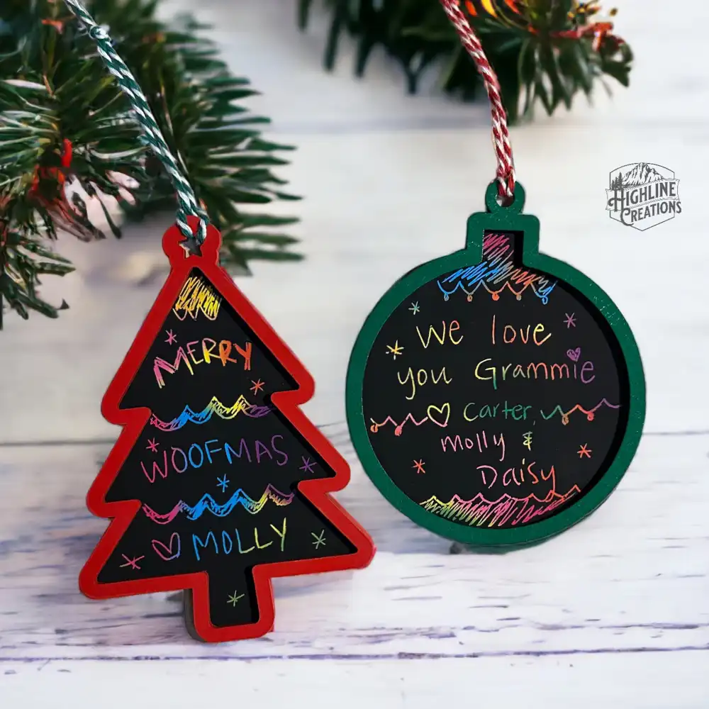 Personalized Christmas Ornaments Kids Scratch Art