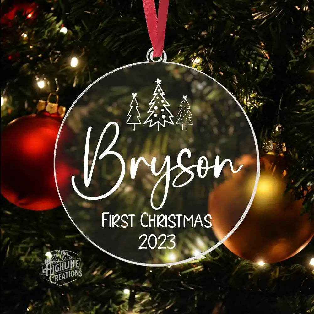 Custom Christmas Ornament Personalized Christmas Tag for Kids Babys First Christmas Newborn Gift