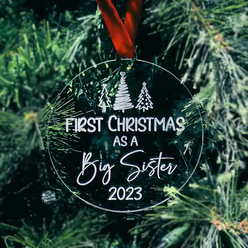 Custom Christmas Ornament Personalized Christmas Tag for Kids First Christmas As A Sister Gift