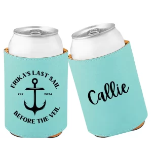 Coozie Beverage Can Cooler Promotional Items Branding Gifts Bachelor Gifts Bridesmaid Gifts Wedding Favors Bachelorette Favors Last Sail Before Veil