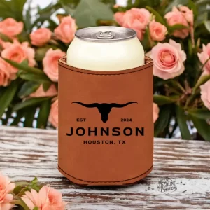 Coozie Beverage Can Cooler Promotional Items Branding Gifts Bachelor Gifts Bridesmaid Gifts Wedding Favors Bachelorette Favors Western Cowboy Wedding